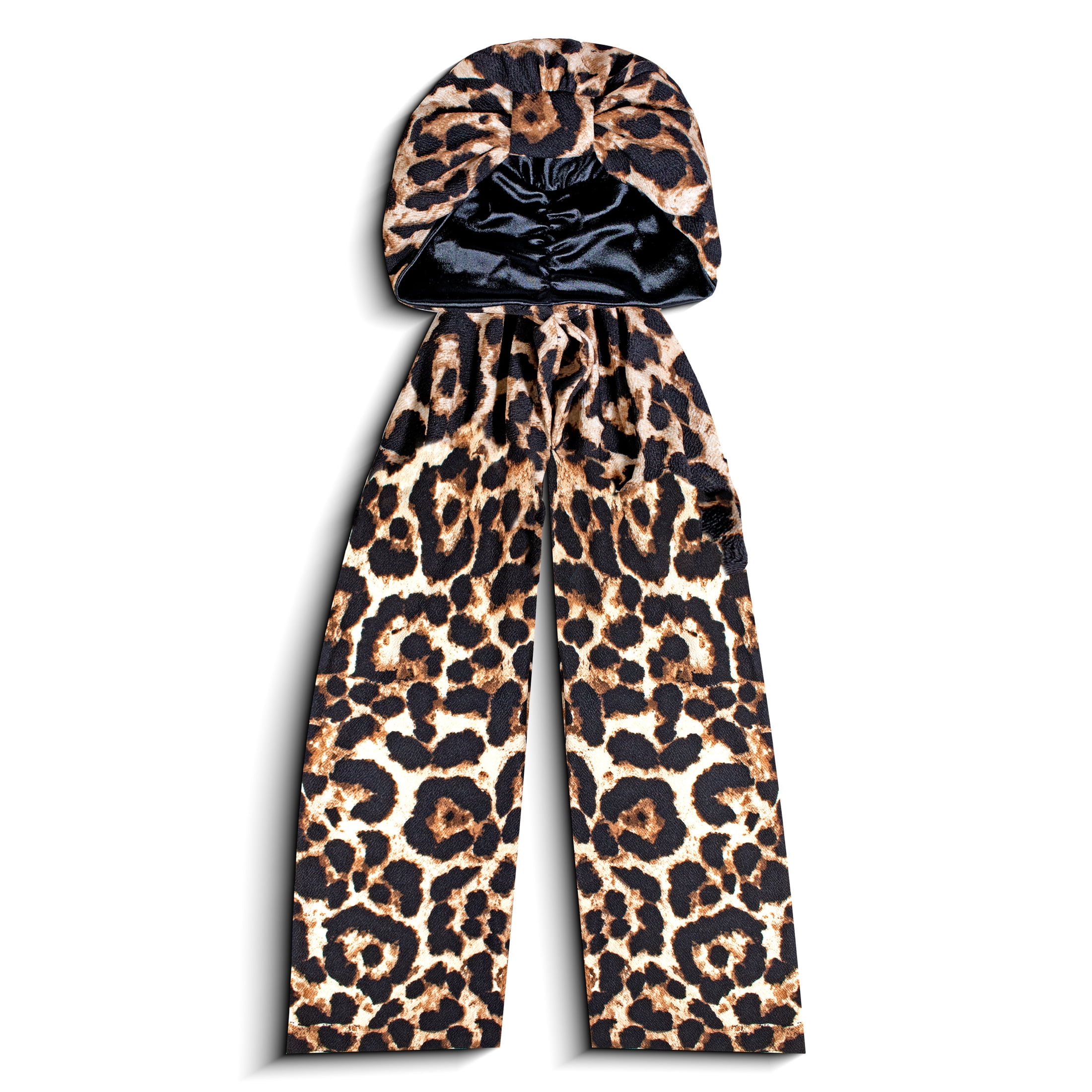 Evolve Satin Lined Turban Leopard