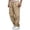 Khaki, variant on Men Blouses Men's Cargo Pants For Everyday Casual And Wear Loose Fit Straight Leg Trousers With Drawstring Closure For Spring Summer Fall Seasons Grey XL