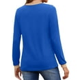 thumbnail image 4 of Langwyqu Slim Fit Women Long Sleeved V-Neck Shirt Tops, 4 of 5