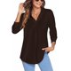 thumbnail image 4 of Sexy Dance Top de mujer con manga 3/4 y blusa holgada con cuello en V, 4 of 7