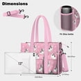 thumbnail image 5 of Teacher Tote Bag,Pink French Bulldog Love Heart Teacher Utility Tote Bag,Large Work Tote Bags for Women with Multiple Pockets,Top Zipper Closure,13.8x10.6x6.7 Inch, 5 of 5