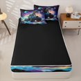 thumbnail image 4 of Homewish Dinosaur Monster Truck Zipper Twin Comforter Sets with Fitted Sheet and 2 Pillowcases,Vintage Animal Zipper Bedding Set,Blue Purple,Black Reversible,4pcs, 4 of 8
