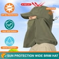 thumbnail image 3 of Minzimin Fishing Sun Hat with Neck Flap for Men UV Protection Cover Outdoor Bucket Cap with Face Covering for Hiking Running, 3 of 9
