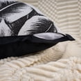 thumbnail image 3 of Unique Bargains Pack of 2 Leaf Pattern Chenille Throw Pillow Covers Black, 3 of 6