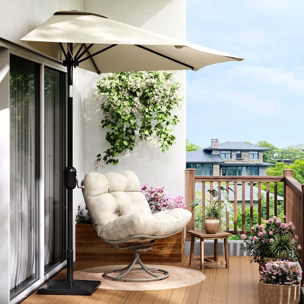 11 foot tilting patio umbrella Galtech 986 - 11 FT Auto Tilt Patio Umbrella W/ L.E.D. Lights