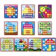 thumbnail image 1 of DIY Button Art Toy for 3+ Years Old Kids Educative Button Pegboard Interactive, 1 of 8