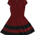 thumbnail image 2 of Teeze Me Womens Lace Fit & Flare Dress, Red, Juniors, 1/2, 2 of 2