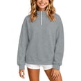 thumbnail image 2 of Kids Half Zip Sweatshirt Trendy Mock Neck Long Sleeve Pullover Tops Loose Fit Casual Sweatshirt for Boys and Girls Sizes 3-14Y, 2 of 10