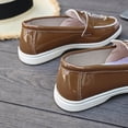 thumbnail image 6 of GERsome Women's Loafer Flats Round Toe PU Leather Slip-On Work Shoes Casual Comfort Walking Dressy Shoes, Brown Size 6.5, 6 of 9