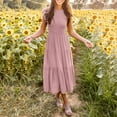 thumbnail image 2 of IDALL Summer Dresses,Petite Dresses Women Summer Casual Midi Maxi Dress Boho Sleeveless Smocked A-Line Long Dress Elegant Dresses,Modest Dresses,Womens Dresses Pink Dress S, 2 of 8