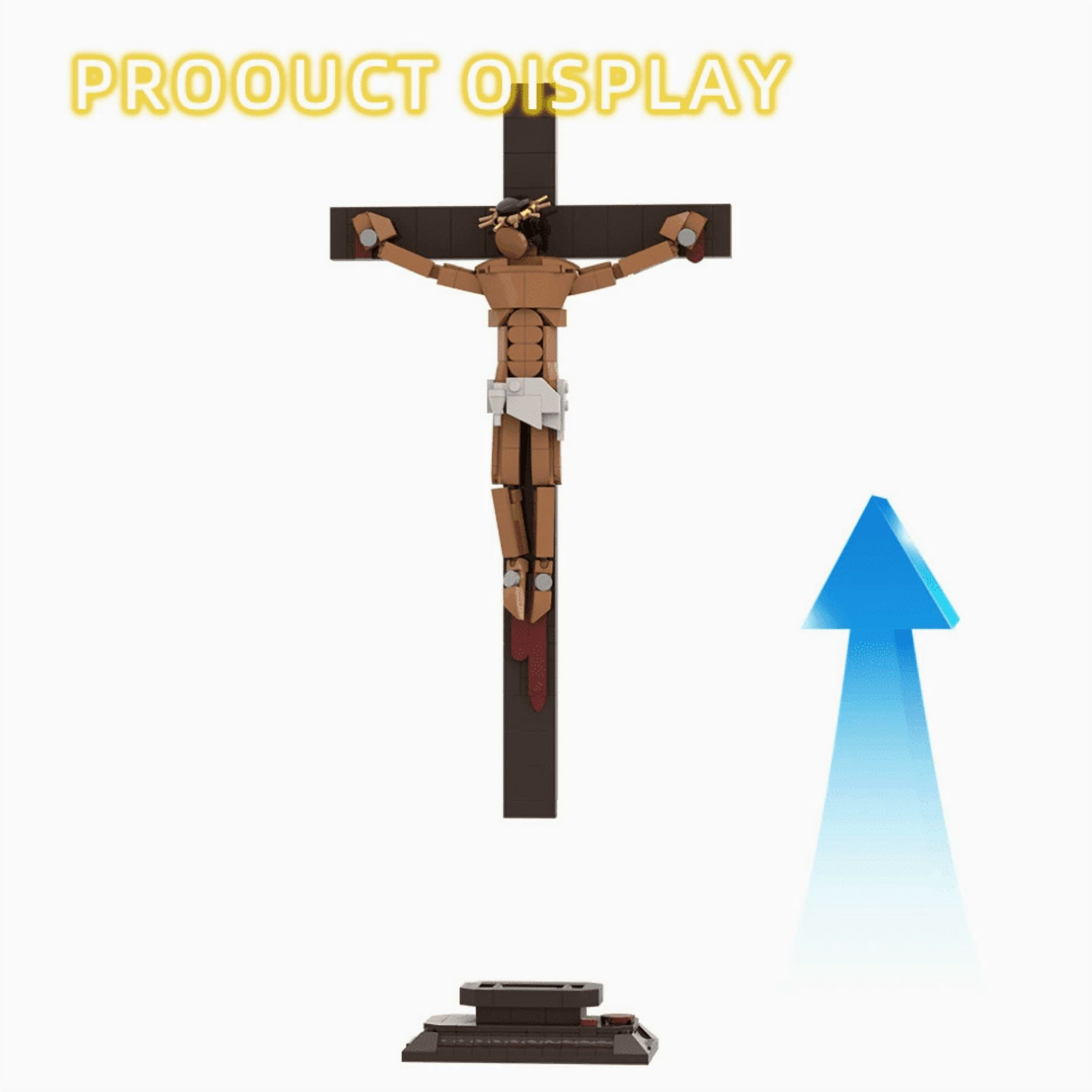 MOC 336 Jesus on The Cross Building Blocks Set, Religious Faith Collection Model, Desktop Decorative Brick Toy for Adults Collection & Gift