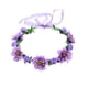 thumbnail image 2 of Corona de flores de Pascua | Accesorio para el cabello con rosas artificiales y hojas verdes | Cinta ajustable | Ideal para fiestas, bodas, festividades, fotografía y uso diario | Rosa vibrante,, 2 of 6