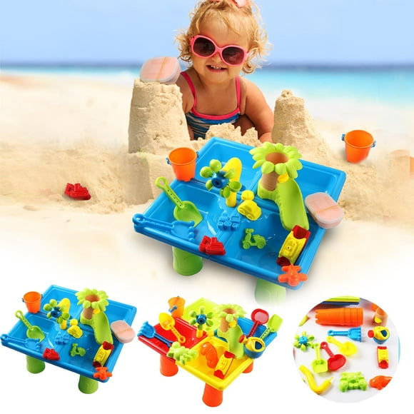 Fiudx Flash Deals Sand Water Table for toddlers 4 In 1 Sand Table and Water Play Table Kids Table Activity Sensory Play Table Beach Sand Water toy