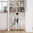 thumbnail image 6 of Easter Tier Curtains 54 Inch Length, Spring Rabbit Eggs Flowers Leaves Grey Plaid Cafe Short Curtains for Bathroom Over Sink, Small Kitchen Curtain Light Filtering Tiered Drapes 2 Panels 27.5"Wx54"L, 6 of 8