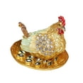 thumbnail image 4 of Ornamento de pollo de la gallina Ornamento de pollo Organizador de joyas únicas Estatua de gallina para el jardín de la sala de granja de regalos de Marrón, 4 of 8