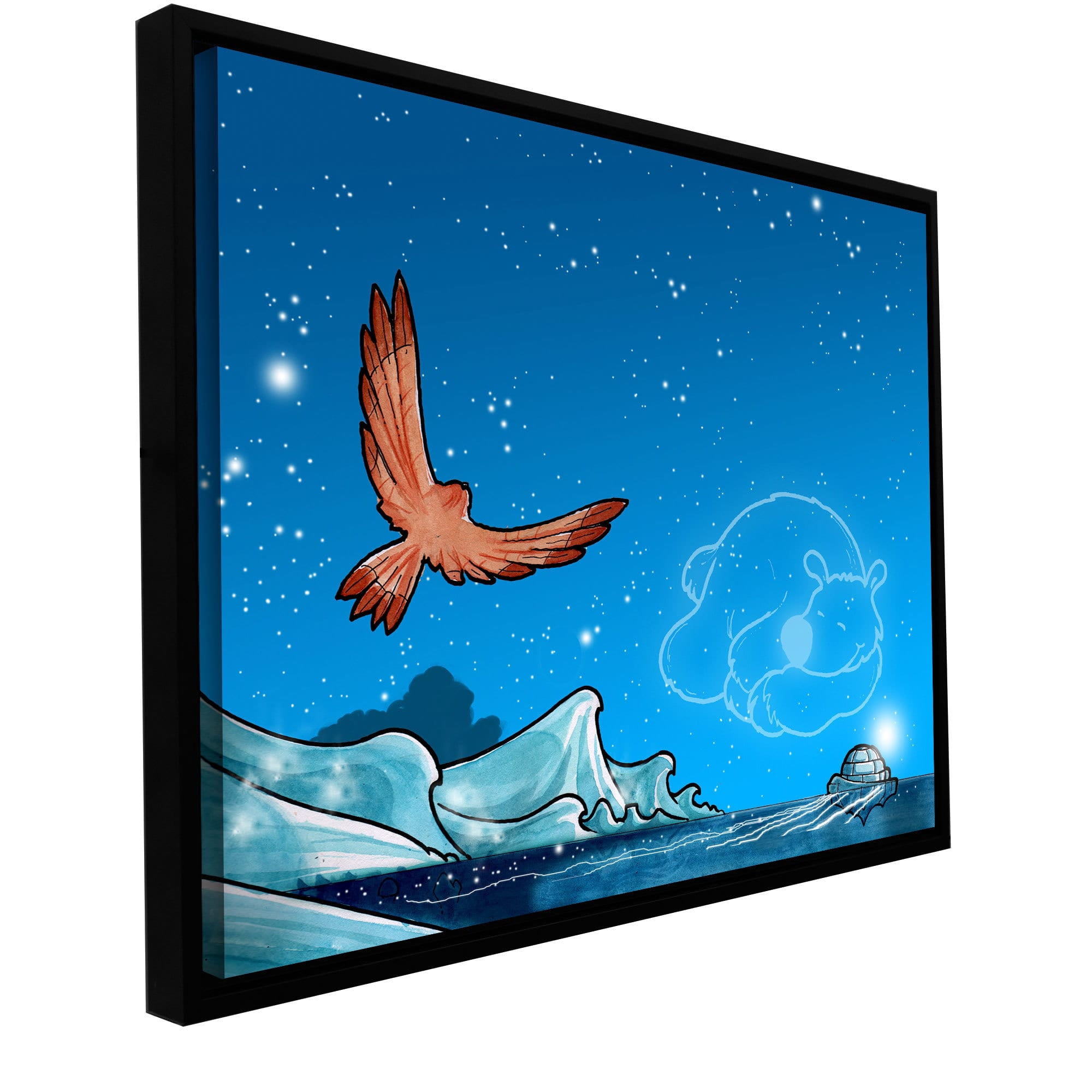 ArtWall Luis Peres "Polar 3" Floater Framed Gallery-Wrapped Canvas