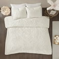 thumbnail image 3 of Madison Park King/Cal King Laetitia 3-Piece Tufted Cotton Chenille Medallion Comforter Set, Off-White, 3 of 7