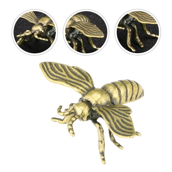 LEORX Retro Bee Wall Art Mini Gold Animal Statue 1Pack