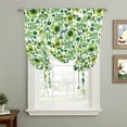 thumbnail image 2 of St. Patrick's Day Balloon Curtains for Bedroom/Front Door/Bathroom, Lucky Shamrocks Spring Country Leaves Tie Up Curtains 63 Inch Length Light Filtering Kitchen Curtains Shades for Windows 46"x63", 2 of 8