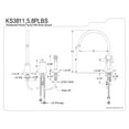 thumbnail image 3 of Kingston Brass KS3811PLBS Restoration Single-Handle 3-Hole Widespread Kitchen Faucet with Brass Sprayer in Polished Chrome, 3 of 6