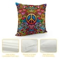 thumbnail image 4 of Pillow Covers , Hippie Peace Sign Throw Pillow Covers, Flower Cushion Covers, Rainbow Stripes Decorative Square Pillow Cases Bedroom Decor, 4 of 5