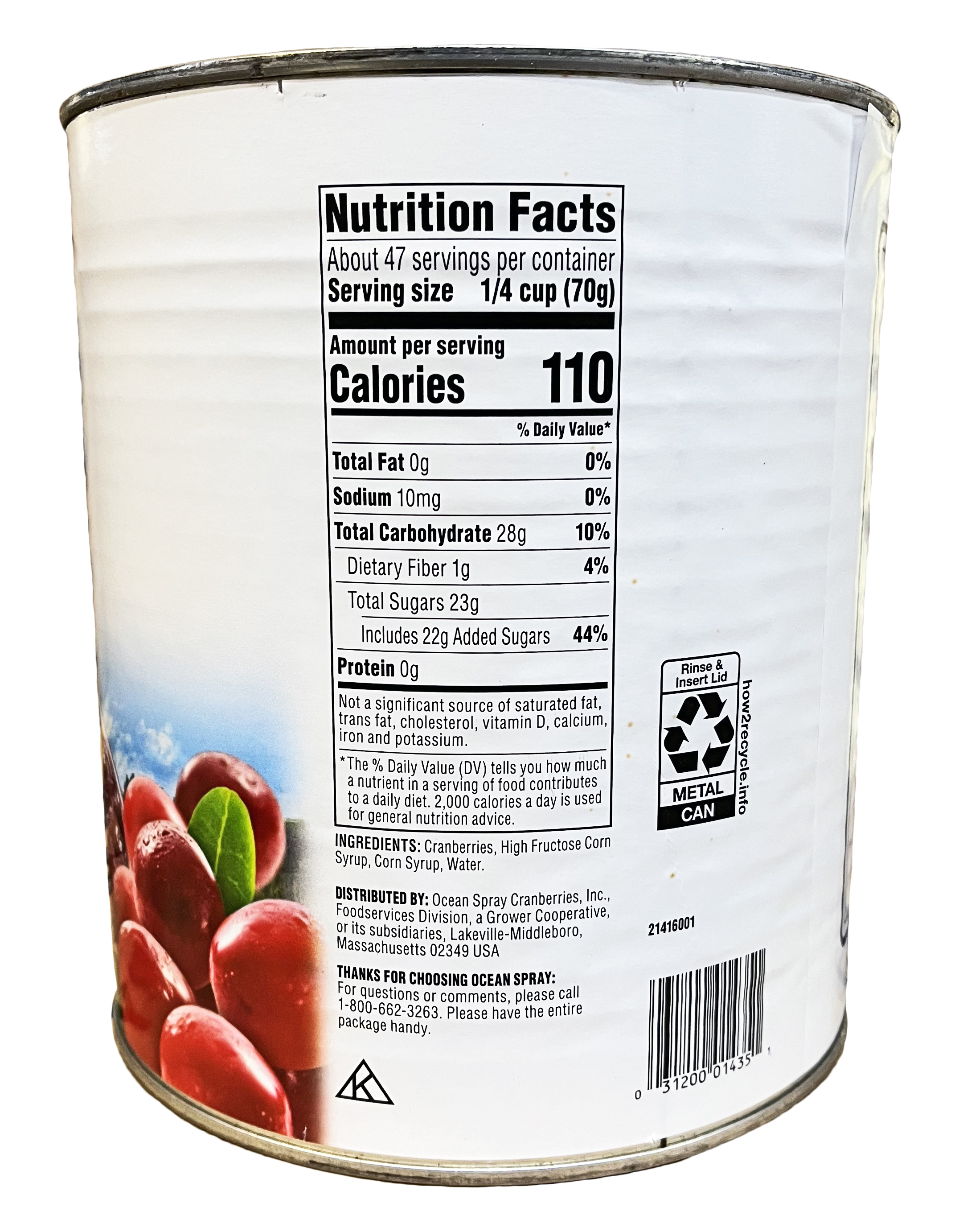 Ocean Spray Whole Berry Cranberry Sauce 117 oz. Can