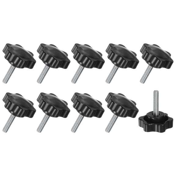 Uxcell 10-Pack Star Clamping Knobs, M6x25mm Hand Tightening Screws Handle 38mm