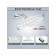 thumbnail image 4 of 1Set High Pressure Square Rain Shower Head & Handheld Spray Combo | 78" Stainless Steel Hose, 3-Way Diverter, Adhesive Holder | Dual Shower Kit for Bathroom | Decor & Accessories, 4 of 15