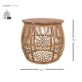 thumbnail image 5 of NPD Furniture Arlo Rattan Side/ End Table w/ Wood Top in Honey, 5 of 6
