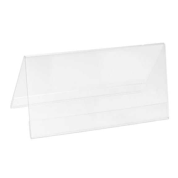 Uxcell 7.8 x 3.9inch Acrylic Desk Nameplate Holders,10Pcs Transparent Name Tent Holders, V-Shaped