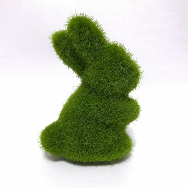Adorables y adorables adornos de conejito de Pascua, figura de conejo de musgo de resina, decoración de conejo de musgo artificial para jardín, regalos para fiestas de Pascua.
