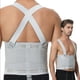 thumbnail image 1 of Cinturón de soporte lumbar ajustable NeoTech Care con tirantes, color gris, talla XL, 1 of 5