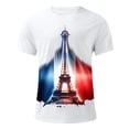 thumbnail image 3 of French Print Short Sleeve T Shirt Casual Summer Top, 3 of 3