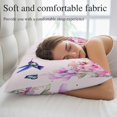 thumbnail image 5 of Pink Flower Pillow Covers, Linen Long Throw Pillow Case, Spring Floral Butterflies Birds Elegant Pastoral Holiday Pillow Protector Decorative Cushion Cover for Living Room/Bedroom 20" x 30", 5 of 8