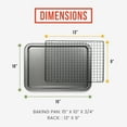 thumbnail image 3 of Chef Pomodoro Non-Stick Rectangle Baking Sheet and Cooling Rack Set, 2-Pcs (15.0 x 10.6"), 3 of 7