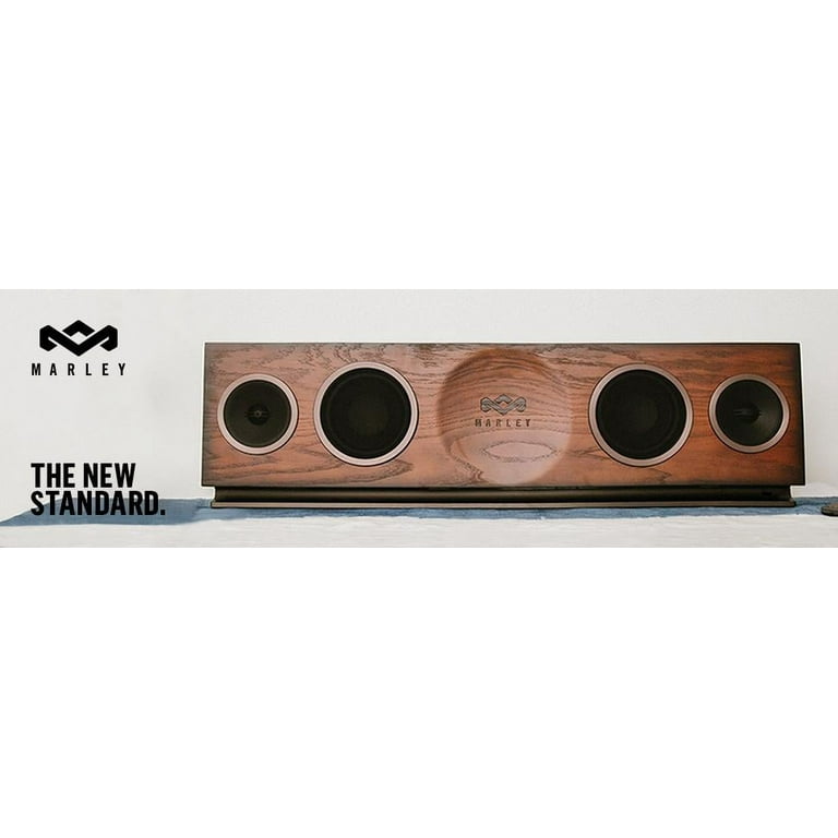 House of Marley, One Foundation Premium Home Audio Hi-Fi System, 3.5  High-Output Woofers, 2 x 1 High-Definition Tweeters, 220 Watt Stereo Power,  FSC Certified Solid Oak Baffle, EM-DA002-RG Regal 