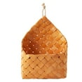 thumbnail image 1 of 1pc Home Decorative Wood Woven Basket Wall Hanging Flower Storage Basket, 1 of 6