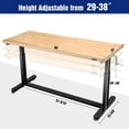 WORKPRO 60" Height Adjustable Work Table with Crank Handle and Casters