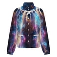 thumbnail image 5 of Jackets for Women Winter Coat Jackets Flannel Stand Collar Jacket(Galactic Bear in Space,Size:S-4XL), 5 of 7