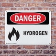 thumbnail image 4 of (2 Pack) Hydrogen OSHA Danger Sign 14 Inch X 10 Inch Indoor / Outdoor Rust-Free Aluminum Metal Signs for Workplace, Workshop, and Construction Site, Made in the USA, 4 of 8