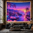 thumbnail image 6 of Station Wagon on a Winding Coastal Road, Nostalgic Retro for Car Enthusiasts, Sunset Drive Art, Housewarming Gift, Tapestry Wall Hanging for Living Room and Garage, 6 of 7