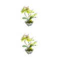 thumbnail image 3 of Reemplazo de plantas falsas Injueey decoración de macetas artificiales de escritorio 2Conjunto Verde, 3 of 6