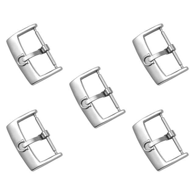5 piezas Hebillas de reloj Salvador para correas de reloj 20mm Plata