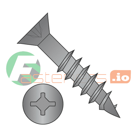 

#8 x 2 Deep Thread Wood Screws / Combo / Flat Head / Steel / Black Oxide / Square & Phillips Drive / No Nibs (Quantity: 3 500 pcs)