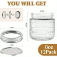 thumbnail image 2 of HLONK Mason Jars 8oz with Lids 12 Packs  Vintage Small Glass Canning Jars with Silvery Metal Lids for Storing  Pickling  Honey  Jam  Home Decor  Candle and DIY Crafts, 2 of 5
