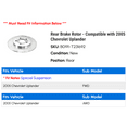 thumbnail image 2 of Rear Brake Rotor - Compatible with 2005 Chevy Uplander, 2 of 2