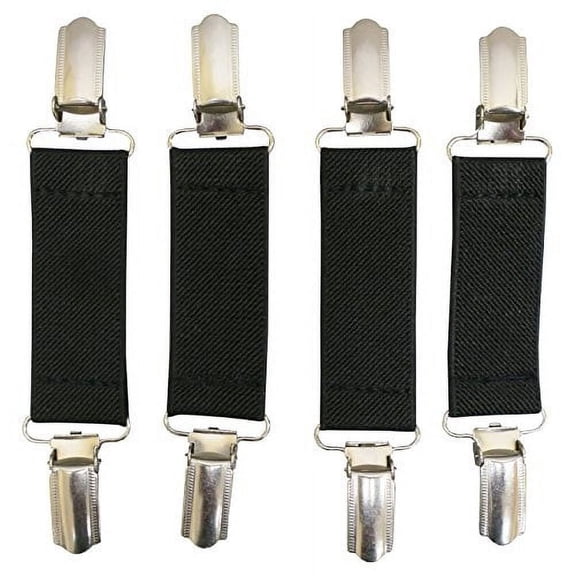 N'Ice Caps Kids Baby Mitten Glove Clips 2 Pairs Durable Stainless Steel (Black/Black - 2 Pair Pack, One Size)