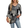 thumbnail image 4 of Wiholl 3/4 Length Sleeve Womens Tops Dressy Casual Plus Size Tunics to Wear with Leggings, 4 of 9