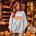 thumbnail image 6 of IAJDKMEK Womens Sweatshirt Halloween Print Top — Round Neck Loose Long Sleeve, Fall Tops for Women Festive Pullover,Light Gray L, 6 of 6