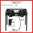 thumbnail image 2 of 2 Burner Outdoor Propane Gas Stove 150,000 BTU High Pressure Stand Cooker for Backyard Cooking Camping Home Brewing Canning Turkey Frying, 20 PSI Regulator, 2 of 7
